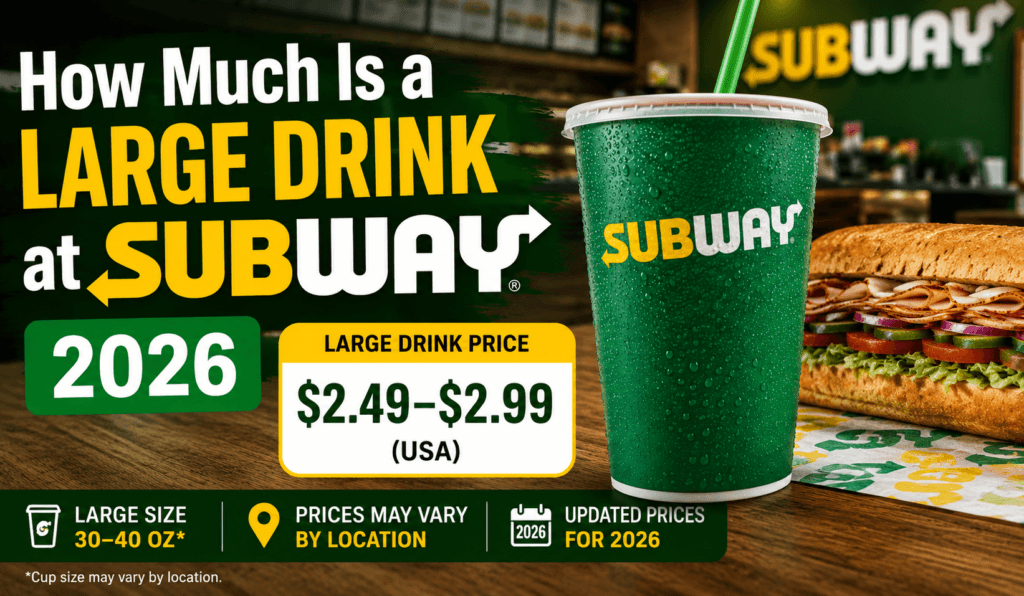 How Much Is a Large Drink at Subway 2026