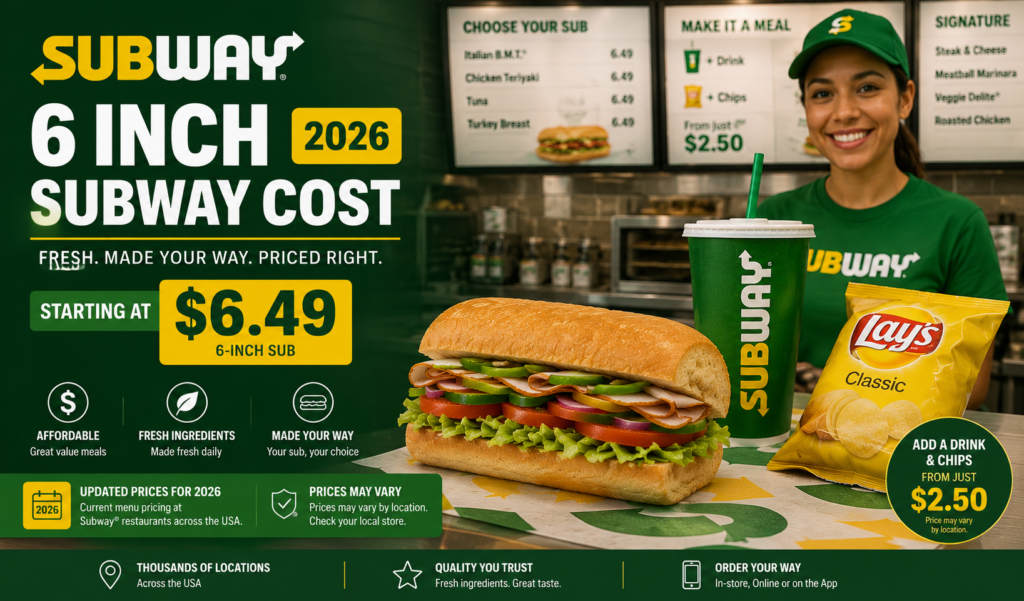 Subway 6 Inch Subway Cost:2026